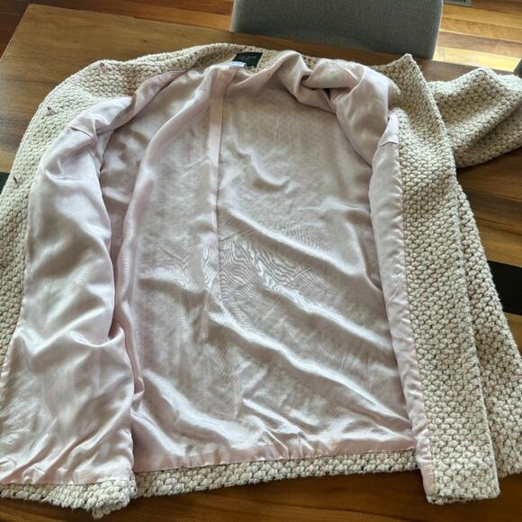 Helene Berman London Pink Black Tweed Coat Academia Classic Mad Men MCM Oversize - Picture 8 of 11